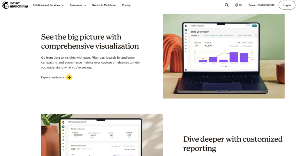 Omnisend vs Mailchimp: mailchimp reporting